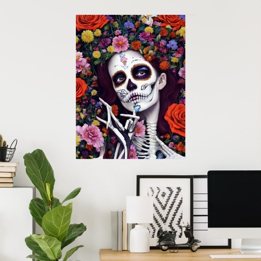 Day of the Dead AI generated art ポスター (ホームオフィス)