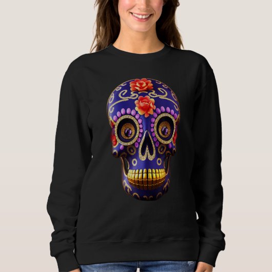 Day Of The Dead Dia De Los Muertos calavera sugar  スウェットシャツ (正面)