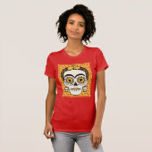 Day of the Dead Frida Kahlo砂糖スカルTシャツ Tシャツ (正面フル)