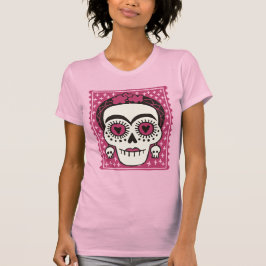 Day of the Dead Frida Kahlo砂糖スカルTシャツ Tシャツ
