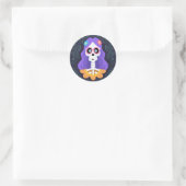 Day of the Dead Halloween Sugarスカルシール ラウンドシール (バッグ)