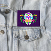 Day of the Dead inspired Sugar Skull Button 缶バッジ (インサイチュ)
