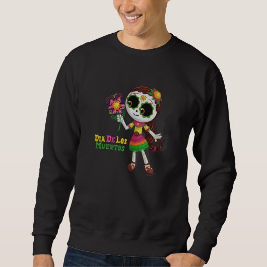 Day of The Dead La Catrina Dia De Los Muertos Fami スウェットシャツ (正面)