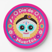 Day of the Dead Pink Lady - for Family Kids 9"
