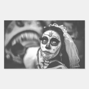 DAY OF THE DEAD RECTANGLE STICKER HALLOWEEN 長方形シール