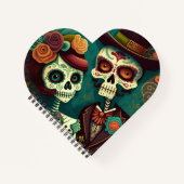 Day of the Dead Skeleton Coule Spiral Notebook ノートブック (正面)