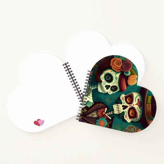 Day of the Dead Skeleton Coule Spiral Notebook ノートブック (内部)