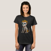 Day of the Dead Skeleton Dog Tシャツ (正面フル)