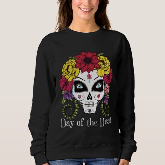 Day of the Dead Sugar Skull スウェットシャツ (正面)