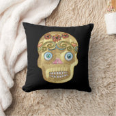 Day of the Dead Sugar Skull (Blonde) クッション (ブランケット)