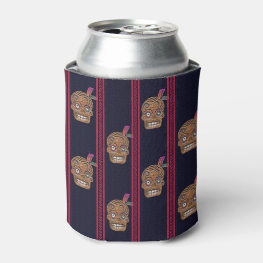 Day of the Dead Sugar Skull (Cedar Shake) 缶クーラー (缶正面)