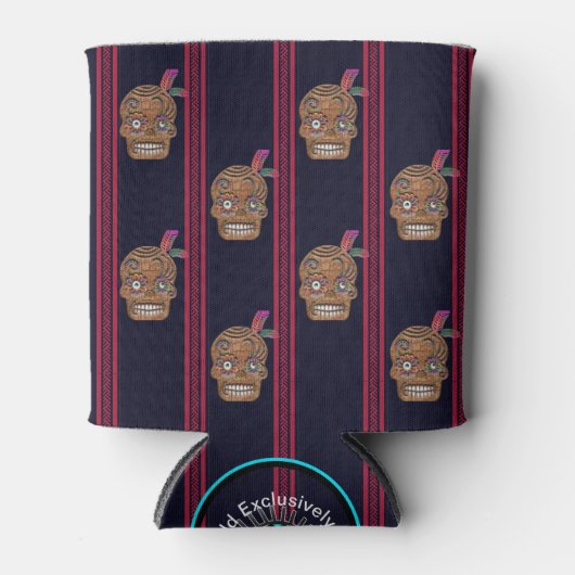 Day of the Dead Sugar Skull (Cedar Shake) 缶クーラー (正面)