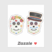 Day of the Dead Sugar Skull Couple Calavera Cookie シール (シート)