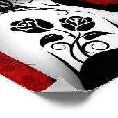 Day of the Dead Sugar Skull Girl - red ポスター (角)