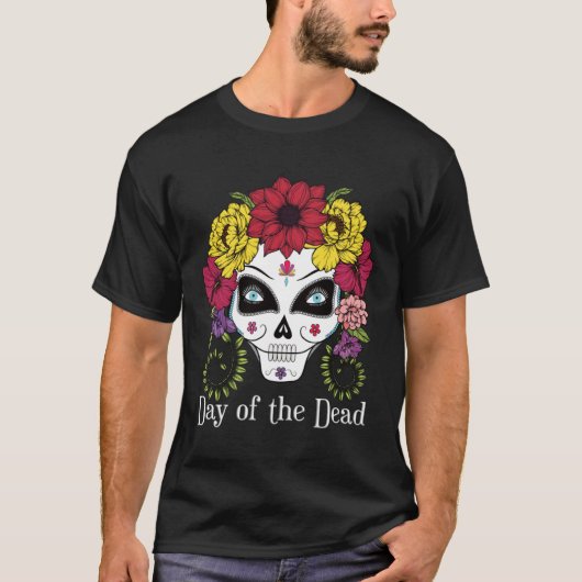 Day of the Dead Sugar Skull Tシャツ (正面)