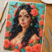 Day of the Dead Sugar Skull Woman Tissue Paper  薄葉紙