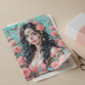 Day of the Dead Sugar Skull Woman Tissue Paper  薄葉紙