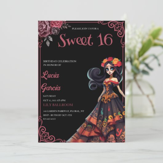Day of the Dead Sweet 16 invitation 招待状 (スタンド正面)