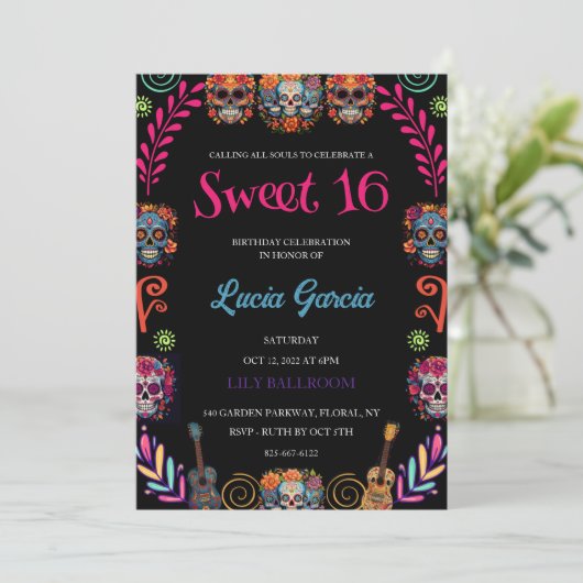 Day of the Dead Sweet 16 invitation 招待状 (スタンド正面)