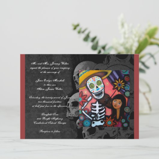 Day of The Dead Wedding Invitation 招待状 (スタンド正面)