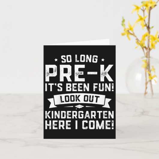 Day Pre-k幼稚園ここ来卒業 カード (黄色い花)