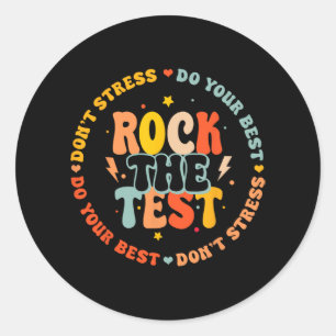 Day Shirts For Kids Student Rock The Test ラウンドシール