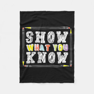Day Teacher Shirt Show What You Know おもしろい Exam フリースブランケット