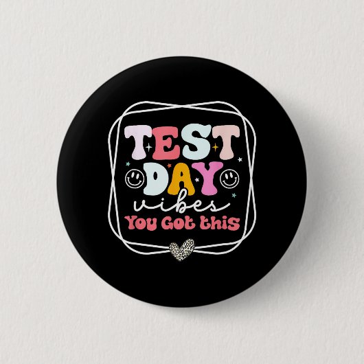 Day Vibesあなたこ得の先生レトロGroovy Testn 缶バッジ (正面)