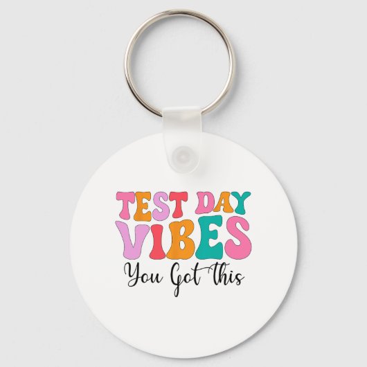 Day Vibes Groovy Testing Day先生学生女性 キーホルダー (正面)