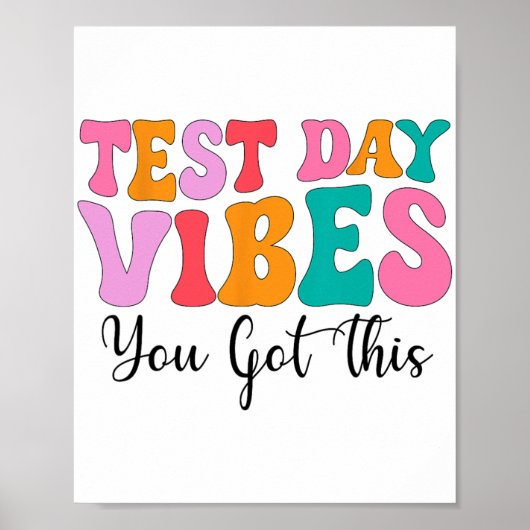 Day Vibes Groovy Testing Day先生学生女性 ポスター (正面)