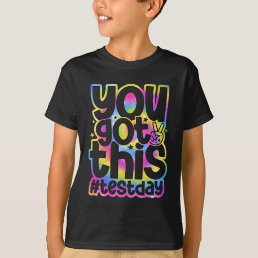 Day You This Staar 得 Testing Teacheやる気を起こさせる Tシャツ (正面)