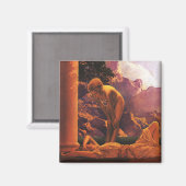 "Daybreak"(詳細), by Maxfield Parrish マグネット (正面/裏面)