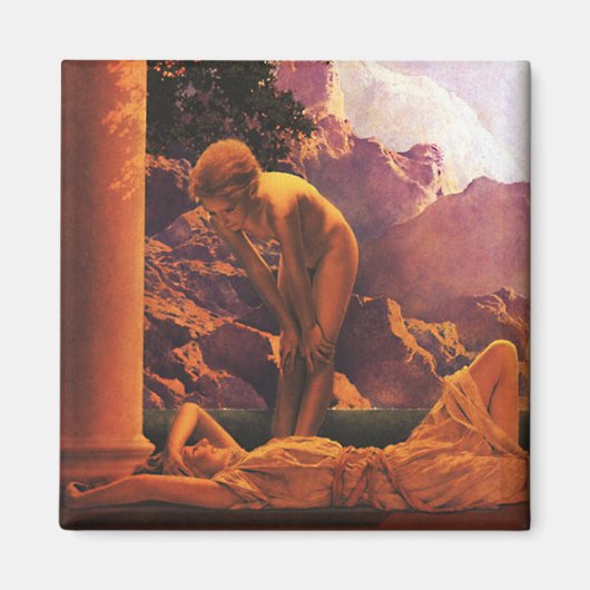 "Daybreak"(詳細), by Maxfield Parrish マグネット (正面)