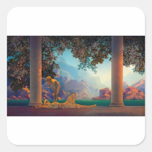 DAYBREAK Maxfield Parrish 1922スタンプ スクエアシール (正面)