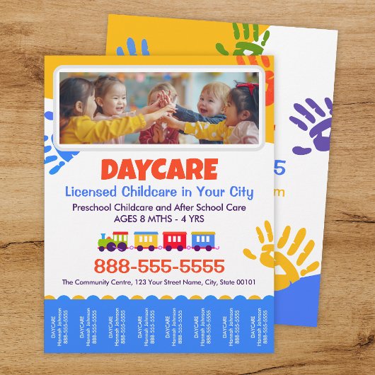 Daycare Childcare Kids Tear-Offs Flyer Template チラシ