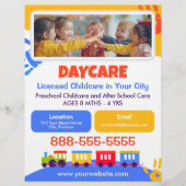 Daycare Childcare Kindergarten School Fun Flyer チラシ (正面)