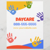 Daycare Childcare Kindergarten School Fun Flyer チラシ (裏面)