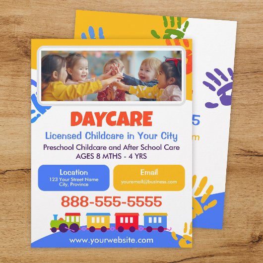 Daycare Childcare Kindergarten School Fun Flyer チラシ