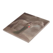 DayDreamヴィンテージの女性及び白い夜馬のタイル タイル (側面)