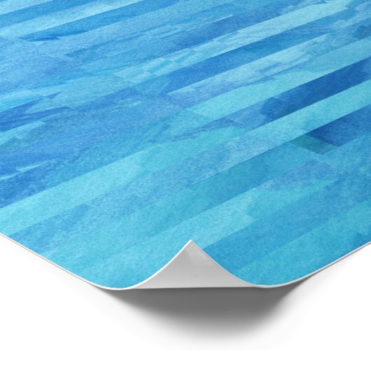 Daydream - Blue Abstract Watercolor Art ポスター (角)