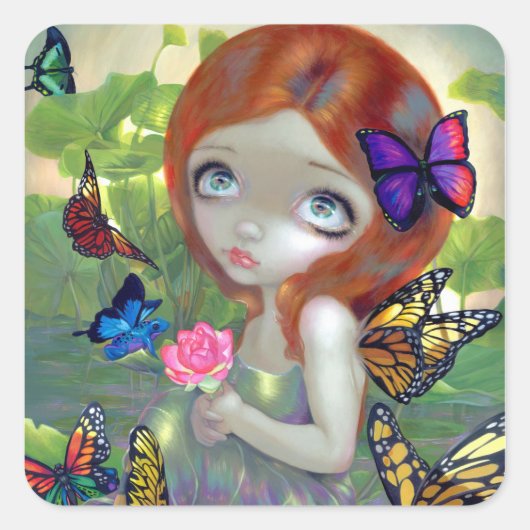 "Daydreams and Frogs"ステッカー スクエアシール (正面)