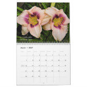 Daylilesのカラフルな雑種のHemerocallis カレンダー (3月 2027)
