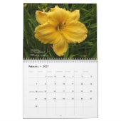 Daylilesのカラフルな雑種のHemerocallis カレンダー (2月 2027)