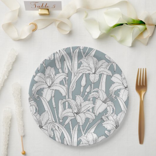 Daylilies Paper Plates ペーパープレート (ウェディング)
