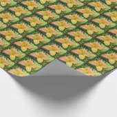 DAYLILY "ブロンドベビー" -- – 黄色の緑のエコープリント ラッピングペーパー (角)