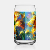 Daylily Daylilies Flower Yellow Teal Personalized ガラス缶 (左)