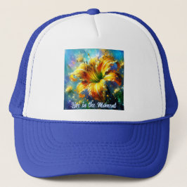 Daylily Daylilies Flower Yellow Teal Personalized キャップ