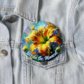 Daylily Daylilies Flower Yellow Teal Personalized 缶バッジ (インサイチュ)