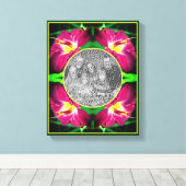 Daylily Flower Frame自分の写真を作成 キャンバスプリント (インサイチュ (ウッドフロア))