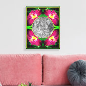 Daylily Flower Frame自分の写真を作成 キャンバスプリント (インサイチュ (リビング))